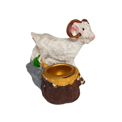 Keramikinė statulėlė - žvakidė Ožka, 4 cm   