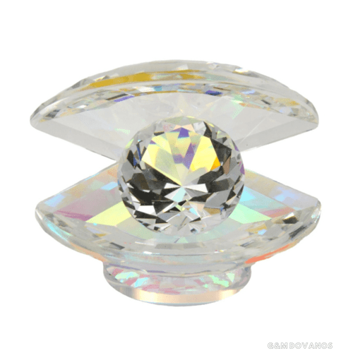 Stiklinė kriauklė su deimantu, 10x8,5x8 cm