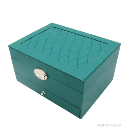 Papuošalų dėžutė, žalia 22,5x17x12 cm