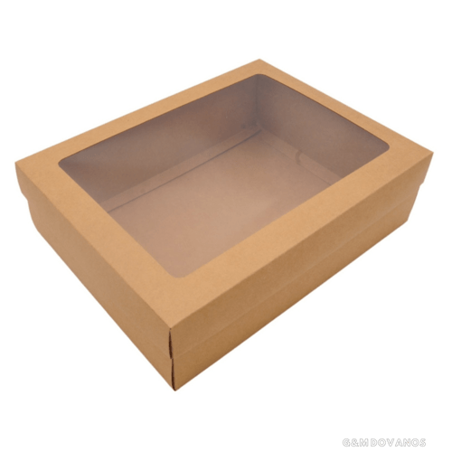 Kartoninė dovanų dėžutė su langeliu, 29x22x8,5cm