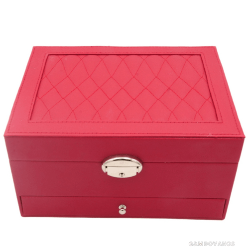 Papuošalų dėžutė, raudona 22,5x17x12 cm