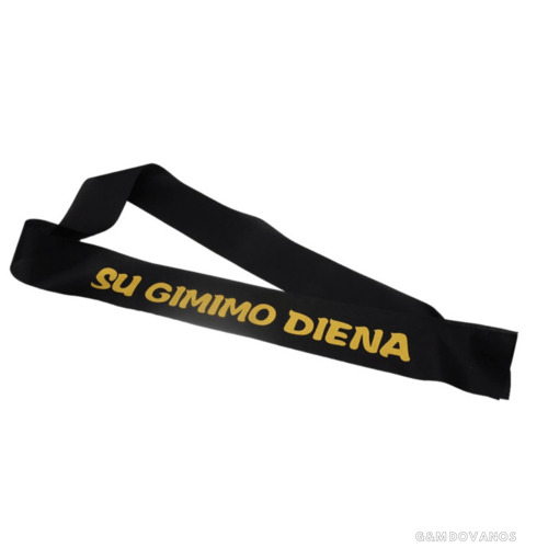 Gimtadienio juosta "Su gimimo diena", juoda