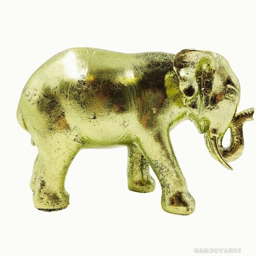 Keramikinė statulėlė "Auksinis dramblys", 26x17x10 cm