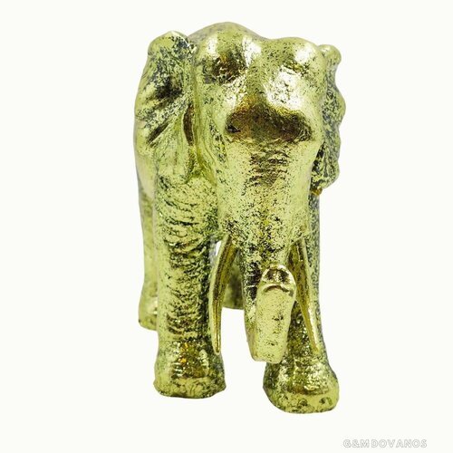Keramikinė statulėlė "Auksinis dramblys", 18x11x6 cm