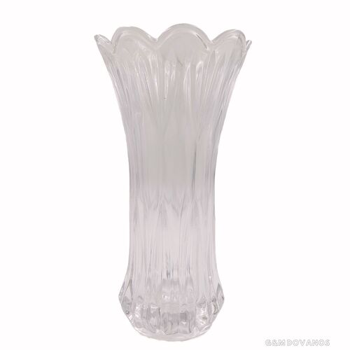 Skaidraus stiklo vaza, 24x9 cm