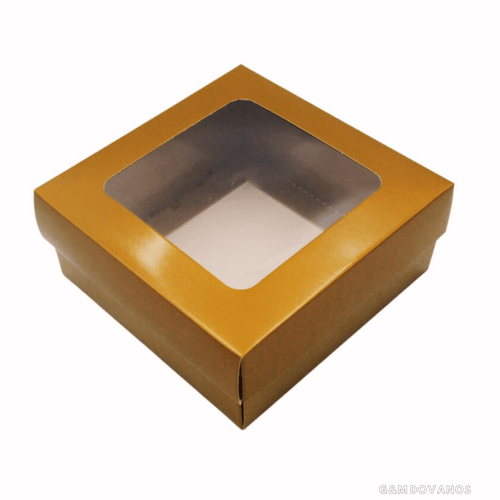Dovanų dėžutė su skaidriu langeliu, 12,5x12,5x5,5 cm