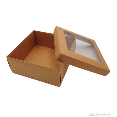 Dovanų dėžutė su skaidriu langeliu, 21x21x9 cm