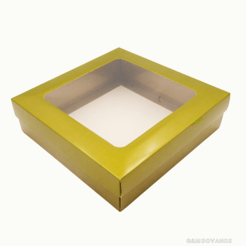 Dovanų dėžutė su skaidriu langeliu, 21x21x6 cm