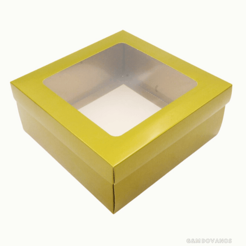 Dovanų dėžutė su skaidriu langeliu, 21x21x9 cm