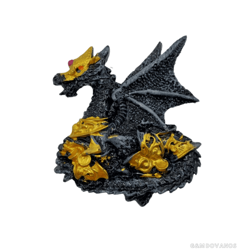 Keramikinis magnetas "Juodasis drakonas", 6x5x2 cm