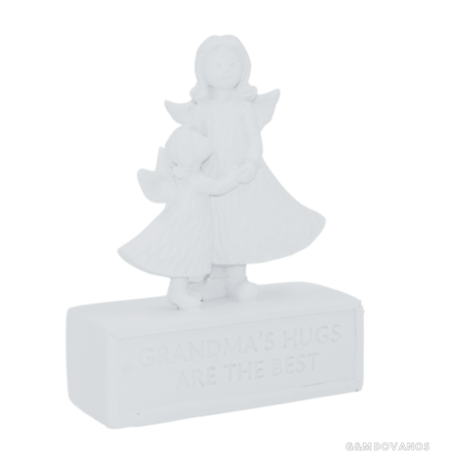 Keramikinis angeliukas "Močiutės apkabinimas", 15x11x4,5 cm.