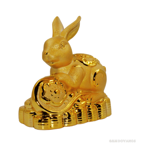 Auksinė taupyklė "Kiškis", 24x20x11 cm