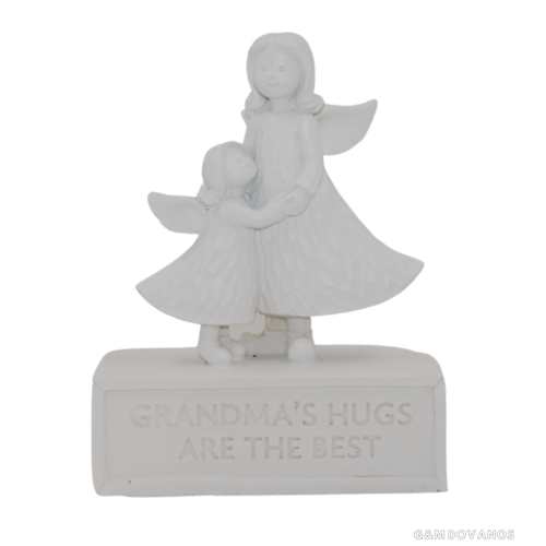 Keramikinis angeliukas "Močiutės apkabinimas", 15x11x4,5 cm.