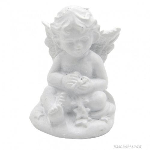 Keramikinis angeliukas su žvaigždutėmis, 4,5x3 cm