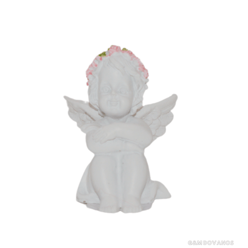 Keramikinis angeliukas su vainiku, 5x4x4cm