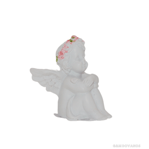 Keramikinis angeliukas su vainiku, 5x4x4cm