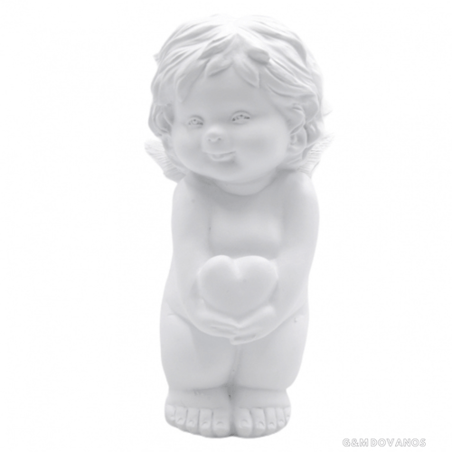 Keramikinis angelas su širdele, 21x11x11 cm