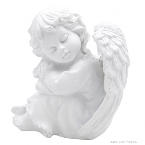 Keramikinis sėdintis angeliukas, 10x12x9 cm
