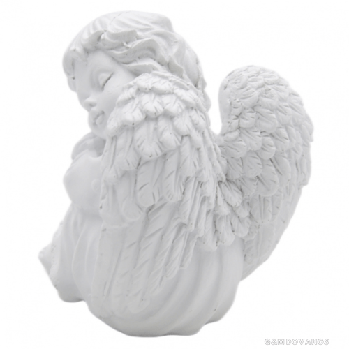 Keramikinis sėdintis angeliukas, 10x12x9 cm