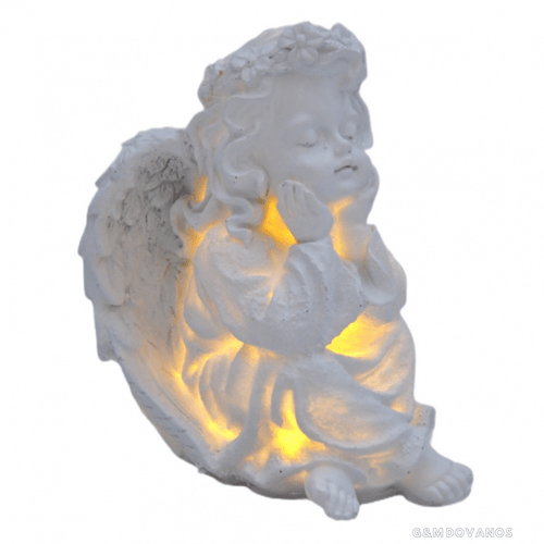 Šviečiantis, keramikinis angelas, 20x15x14 cm