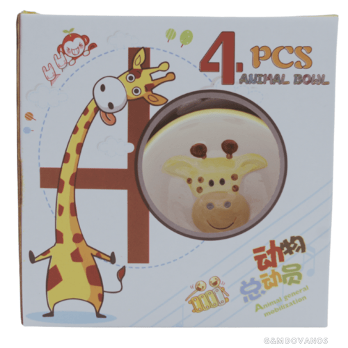 Vaikiškas indų rinkinys su žirafa