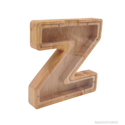 Medinė taupyklė - raidė Z, 18x18 cm
