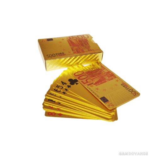 Plastikinės žaidimo kortos, auksinės