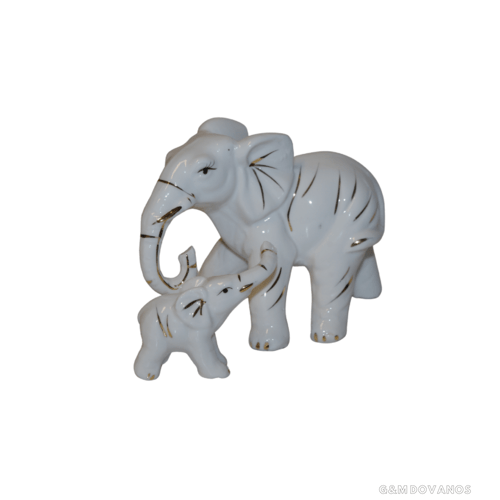 Suvenyras Porcelianinių drambliukų šeima
