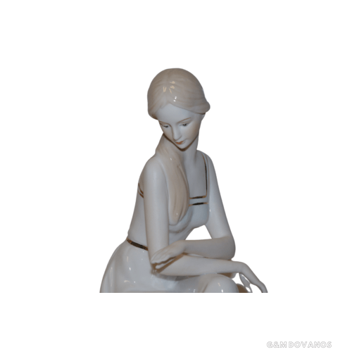 Porcelianinė statula "Mergaitė su šuniuku"