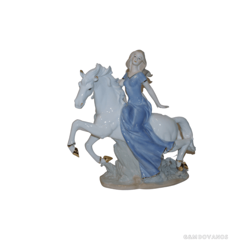 Porcelianinė statula "Mergaitė ant arklio"