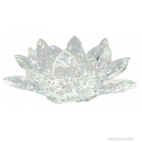 Stiklinis lotoso žiedas - žvakidė