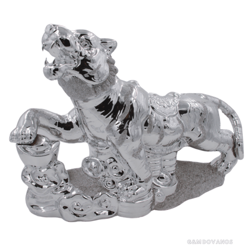 Statula tigras, sidabro spalvos