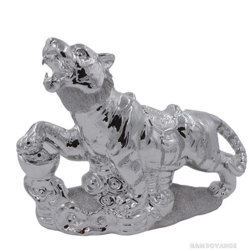 Statula tigras, sidabro spalvos